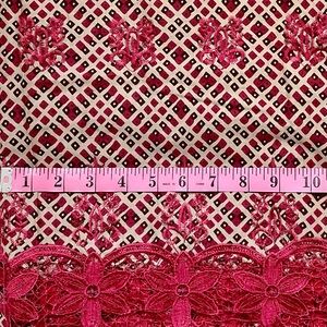 Printed lacework embroidered cotton blend fabric of 3 Yards 28 Inches Width 56”